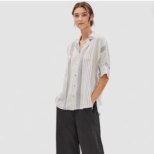 Eileen Fisher Silk Dolman Button-Down Top